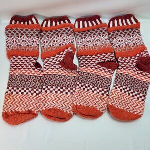 Lot 2 Solmate Crew Socks Cotton USA Red Sz M Womens 8-10 2 Pairs Soulmate